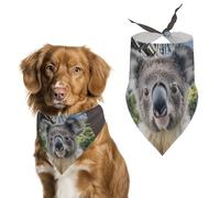 Koala Portrait Picture Dog Bandana Washable & Adjustable Triangle Scarf, Breathable Pet Scarf for Small Medium Large Pets, Cute Fashion Pet Accessory