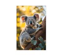 Koala Poster on Eucalyptus Tree Canvas Poster Bedroom Decor Landscape Office Room Decor Gift 24" L X 36" W