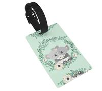 Koala Print 5pcs Luggage Tags for Suitcases,Cute Suitcase Tag Identifiers for Baggage Tag for Cruise Airport Travel PVC