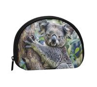 Koala Print Coin Purse, Portable Coin Purse with Zip, Cosmetic Bag, Coin Holder Purse, Women's Mini Makeup Bag for Storing Change, Cards, Keys