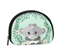 Koala Print Portable Mini Storage Bag Shell Shaped Wallet Small Coin Wallet Shell Storage Bag