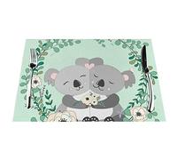 Koala Print Woven Placemat Place Mats Non-Slip Heat-Insulation For Kitchen Dining Restaurant Coffee Set Of 1pcs 4pcs 6pcs.