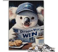 Koala Reading A Newspaper Puzzles 1000 Pieces for Adults, Help The Brain Exercise Addictive Toys to Cultivate Patience Perfect Decoration (size 50x75cm)