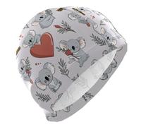 Koala Red Love Swim Cap for Men Lightweight Cloth Cap for Pool Bathing Swimming Hat One Size