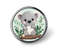 Koala Round Badge Cute Enamel Lapel Pin Brooches Button Pin Personalized Clothing Decoration Unisex Badge Holder Hats Bags Shirts Decor