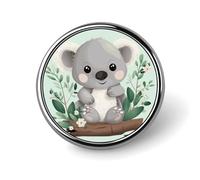 Koala Round Badge Cute Enamel Lapel Pin Brooches Button Pin Personalized Clothing Decoration Unisex Badge Holder Hats Bags Shirts Decor