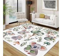 Koala Rug - Cute Forest Wild Animal Small Rugs for Bedroom 60x90, Nature Themed Kids Floor Mat Soft Washable Non Slip Indoor Mats, Koala Room Decor