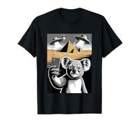 Koala Selfie UFO Pyramids Egypt Surreal T-Shirt