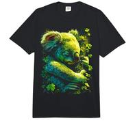 Koala Shamrocks Forest St Patricks Day Forestcore Aesthetic Comfort Colors Adult Heavyweight T-Shirt