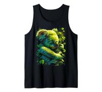 Koala Shamrocks Forest St Patricks Day Forestcore Aesthetic Tank Top