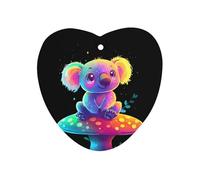 Koala Sitting on Mushroom Car Aromatherapy Tablets Air Freshener Hanging Scented Cards for Rooms Bathrooms Wardrobe Love form
