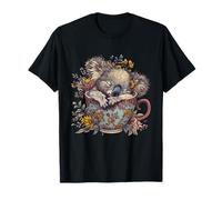Koala Sleeping Floral Cup Sleepy Animal Sleepy Koala Bear T-Shirt