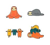 Koala Sloth Cat Ocean Heart - Cartoon Enamel Lapel Badge, Normal, Non-precious metal