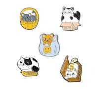 Koala Sloth Cat Ocean Heart - Cartoon Enamel Lapel Badge, Normal, Non-precious metal