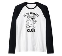 Koala Slow Runners Club Funny Jogging Graphic Raglan Baseball Tee