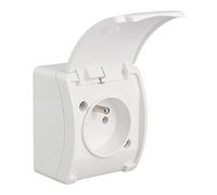 Koala Socket Single Z/U (2P + Z) N/T IP44 White with Flap White VG 161-01 61.371 Electro-plast Spatula 5901769015975