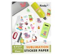 KOALA Sublimation Sticker Paper 100% Transparent Waterproof Vinyl 8.5x11 inch 25 Sheets, Quick Dry Vivid Colors Holds Ink well
