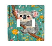 Koala Switch Thermoplastic, Cute Aqua Green Koala Wall Plate for Kids Room Decor, Thermoplastic Wall Plates, Standard Size Double Rocker