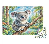 Koala Thick Paper Koala in Eucalyptus Tree with Stream Jigsaw Puzzle Bundle for Seniors Brain Training Secret Santa Gift 52x38cm/1000pcs