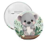 Koala Tinplate Badge Personalized Round Brooch Large Craft Button Suitable for Teachers, Nurses, Doctors, Staff, Party Gift Accessories, style, 1PCS
