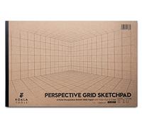 Koala Tools - 40-Page Drawing Pad for 2-Point Perspective, Room Grid Sketch Pad with 3D Virtual Walls Design, Gridded Graph Paper for Interior Room Design, Industrial, Architectural 11 x 17 inches