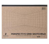 Koala Tools - 40-Page Drawing Pad for 2-Point Perspective, Room Grid Sketch Pad with 3D Virtual Walls Design, Gridded Graph Paper for Interior Room Design, Industrial, Architectural 9 x 12 inches