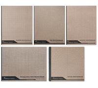 KOALA TOOLS Geometric Grid Notebooks Complete Set, 5 Types - Quadrille, Dot Grid, Isometric, Perspective, Circular Grid
