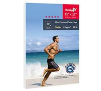 Koala Ultra Premium Photo Paper 11x17 In Satin Photo Printer Paper for Inkjet Printer Water-Resistant Semi Gloss 50 Sheets 72lb