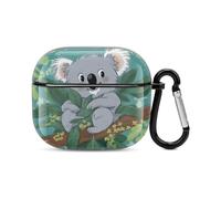 Koala Vine Cartoon Bluetooth Earbuds Case Cover Full Body Shockproof Protection Hard Case Support Wireless Charging with Keychain Personalized Gift for AirPods 3