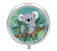 Koala Vine Cartoon Pill Box Mini Pill Case Pocket Pill Case for Men Travel Pill Box Cute Pill Organizer 3 Compartment Medicine Pill Organizer Pill Container Pill Holder