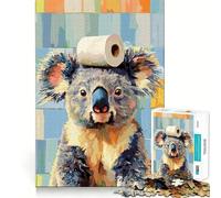 Koala with Toilet Paper on Head 1000 Piece Jigsaw Puzzles for Teenagers Indoor Play Thick Material Home Activity Birthday Gift (50x75cm)