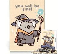 Koala Wizard with Positive Message 1000 Piece Jigsaw Puzzles for Teenagers Jigsaw Creative Fun Smooth Cut Home Game Perfect Decor (38x26cm)