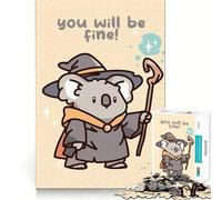 Koala Wizard with Positive Message Jigsaws 1000 Pieces for Adults DIY Fun Clean Connection Pattern Build (38x52cm)