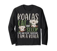 Koalas Eat and Sleep Funny Relaxation Humor Animal Lovers Long Sleeve T-Shirt
