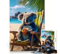 Koalas Relaxing The Beach 1000 Piece Jigsaw Puzzle for Teenagers Mindful Game Snug Cut Happy Challenge (38x26cm)