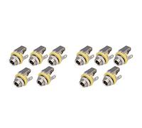 Koanhinn 10 Pieces 3.5 mm 1/8 Mono Input Socket for Electric Guitar Headphones Speaker Jacks Sockets