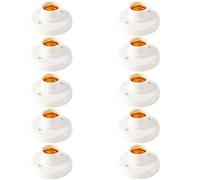 Koanhinn 10Pcs E27 Plastic Screw Lamp Holder Round Lamp Holder Bulb Socket Holder Adapter