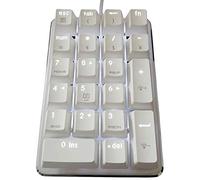 Koanhinn 21 Keys White Background Illuminated Mechanical Numbers Block Keyboard with Blue Switches for Notebook Desktop PC