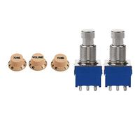 Koanhinn 3 Pcs Guitar Control Knobs for Strat & 2 Pcs Guitar Effect Switches 9-Pin