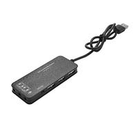 Koanhinn 3 Port USB 2.0 Hub External 7.1Ch Sound Card Headset Microphone Adapter for PC Black