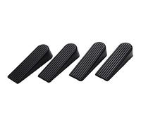 Koanhinn 4 Pack Door Stop, Rubber Non-Scratching Door Stoppers and Office (Black)