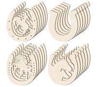 Koanhinn 48 Pieces Horseshoe Shaped Cutouts for Crafts, Unfinished Wooden Horseshoes, Small Decorations