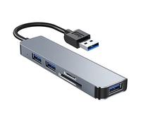 Koanhinn 5 1 USB Hub, Portable USB 3.0+2XUSB 2.0 +SD+TF Docking Station Hub Splitter Multiport Adapter, TU305