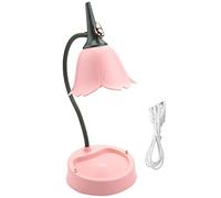 Koanhinn Flower LED Desk Lamp Student Bedroom Lighting Reading Eye Protection USB Flower Lampshade Table Light, Pink