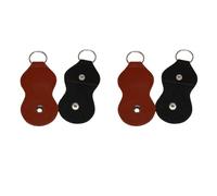 Koanhinn Guitar Plectrum Holder Box - Leather Key Pendant Plectrum Key Pendant (Pack of 4 - Black)