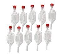 Koanhinn Pack of 10 S-Shaped Air Lock Twin Bubble Nozzles Disposable Outlet Seal Valve with Cork Beer Manufacture Tank Vent Valve