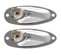 Koanhinn Pack of 2 Boat Guitar Socket 1/4 Input Output Socket Plate Sockets 6.35 mm Chrome Silver for Style Guitar Parts