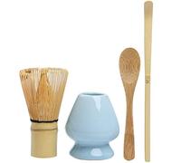 Koanhinn Whisk, One Set of 4 Bamba, Including 100 Pound Whisk (), Traditional Shovel (Tea Sand), Tea Spoon, Blue