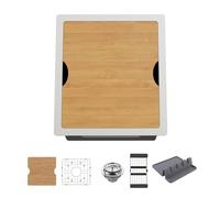 Koardink 15x17 In Stainless Steel Undermount Bar Sink Modern Single Bowl Drop In Kitchen Sink Workstation Combo - SS Grid, Cutting Board, Drain Assembly