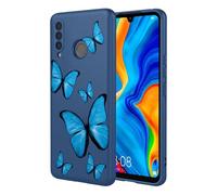 KOARWVC Phone Case for Huawei P30 lite Case, nova 4e MAR-L01A MAR-L21A MAR-LX1A Case Cute Butterfly Pattern Design Slim Protective Soft TPU Bumper Phone Cover for Huawei P30 lite Blue Butterfly